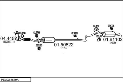 Układ wydechowy MTS PEUG53539A019351