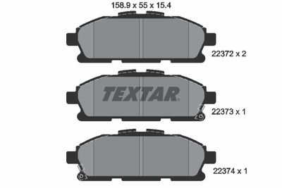 Комплект тормозных колодок, дисковый тормоз TEXTAR 2237201 для NISSAN QUEST