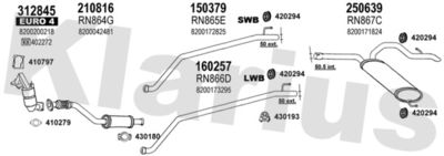 Układ wydechowy KLARIUS 721331E