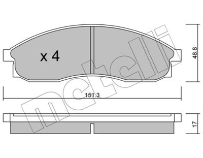 Комплект тормозных колодок, дисковый тормоз METELLI 22-0740-0 для NISSAN MAXIMA
