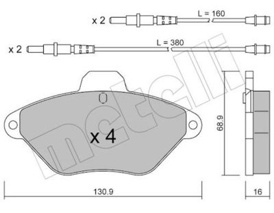 Brake pad set, disc brake