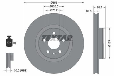 Тормозной диск TEXTAR 92313905 для TESLA MODEL X
