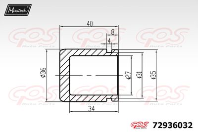Поршень, корпус скобы тормоза MAXTECH 72936032 для JAGUAR XJ