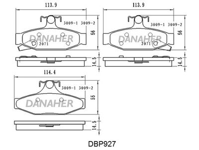 Комплект тормозных колодок, дисковый тормоз DANAHER DBP927 для PONTIAC FIREBIRD