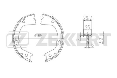 ZEKKERT BK-4373 Тормозные колодки барабанные  для KIA OPTIMA (Киа Оптима)