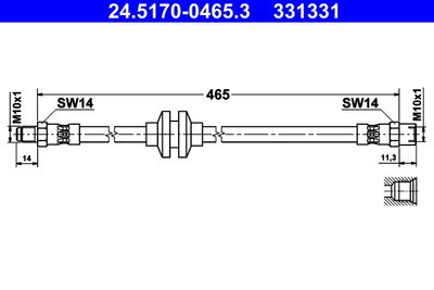 Тормозной шланг ATE 24.5170-0465.3 для VOLVO 480