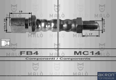 Тормозной шланг AKRON-MALÒ 8138 для FIAT 1100-1900