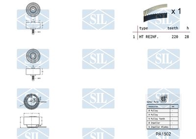 SET POMPA APA + CUREA DINTATA Saleri SIL K1PA1502 1
