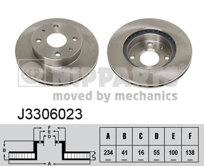 Тормозной диск NIPPARTS J3306023 для DAIHATSU SIRION