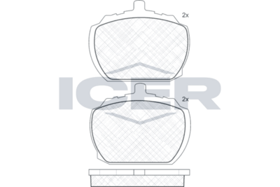 комплект спирачно феродо, дискови спирачки ICER