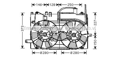 Вентилятор, охлаждение двигателя AVA QUALITY COOLING TO7549 для TOYOTA PRIUS