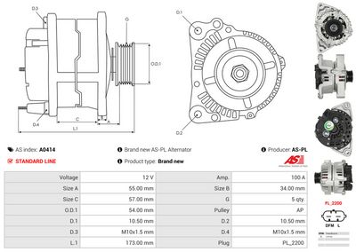 GENERATOR / ALTERNATOR AS-PL A0414 4