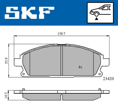 Комплект тормозных колодок, дисковый тормоз SKF VKBP 80296 для INFINITI QX4