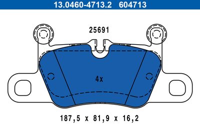 Brake Pad Set, disc brake 13.0460-4713.2