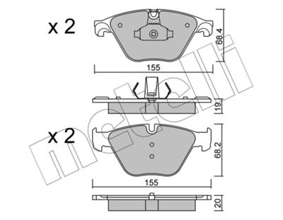 Комплект тормозных колодок, дисковый тормоз 22-0918-0
