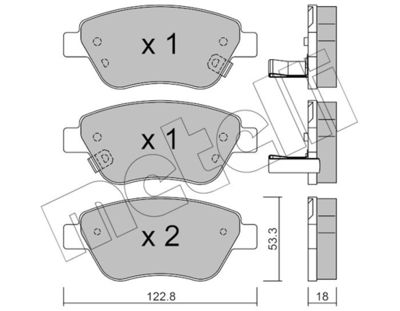 Комплект тормозных колодок, дисковый тормоз METELLI 22-0321-4 для OPEL ADAM