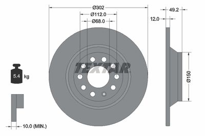 Тормозной диск TEXTAR 92132503 для BYD F0