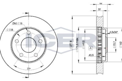 спирачен диск ICER 78BD9057-2