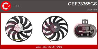 CASCO CEF73365GS Вентилятор системы охлаждения двигателя для SEAT EXEO