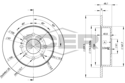 спирачен диск ICER 78BD5105-2