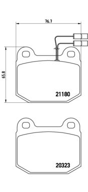 Комплект тормозных колодок, дисковый тормоз BREMBO P 59 003 для ALFA ROMEO 75