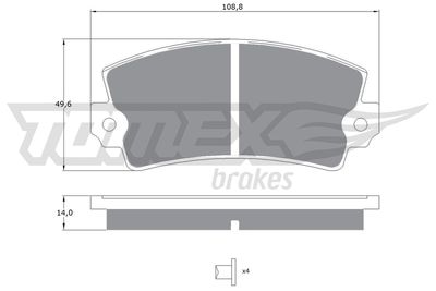 Комплект тормозных колодок, дисковый тормоз TOMEX Brakes TX 10-43 для DACIA NOVA