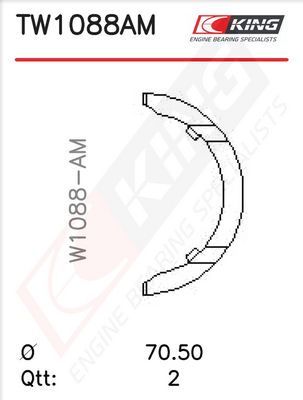 к-кт аксиални шайби колянов вал KING TW1088AM