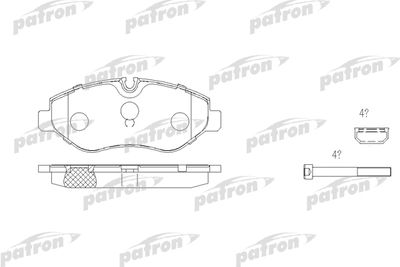 Комплект тормозных колодок, дисковый тормоз PATRON PBP1778 для MERCEDES-BENZ VITO