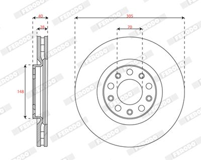 Tarcza hamulcowa FERODO DDF2882C