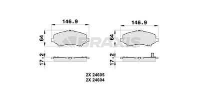 Комплект тормозных колодок, дисковый тормоз BRAXIS AB0268 для JEEP WRANGLER
