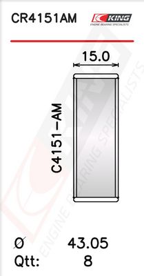 Черупка на биелен лагер KING CR4151AM0.5