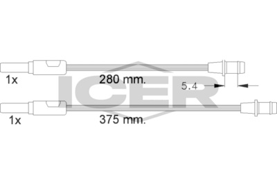 предупредителен контактен сензор, износване на накладките ICER 610261 E C