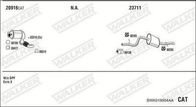 Изпускателна система WALKER BWK019954AA