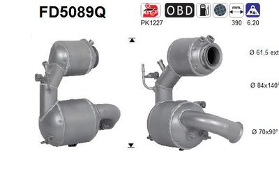 Filtr sadzy / filtr cząstek stałych, układ wydechowy AS FD5089Q