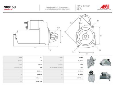 Startér AS-PL S0916S