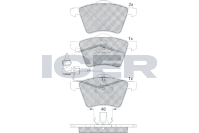 Kit de plaquettes de frein, frein à disque ICER