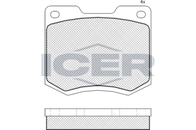 Комплект тормозных колодок, дисковый тормоз ICER 180129 для ROLLS-ROYCE CORNICHE