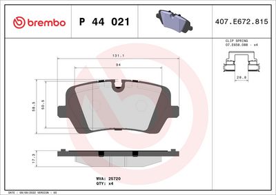 Brake Pad Set, disc brake P 44 021