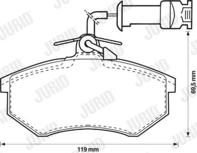 Комплект тормозных колодок, дисковый тормоз JURID 571864D для VW CORRADO