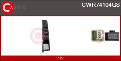 Выключатель, стеклолодъемник CASCO CWR74104GS для FIAT IDEA
