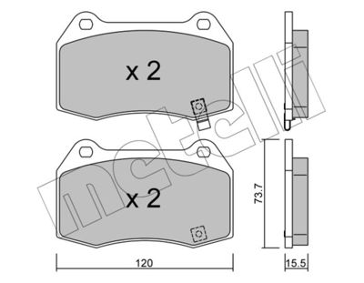 Комплект тормозных колодок, дисковый тормоз METELLI 22-0738-0 для NISSAN 350Z