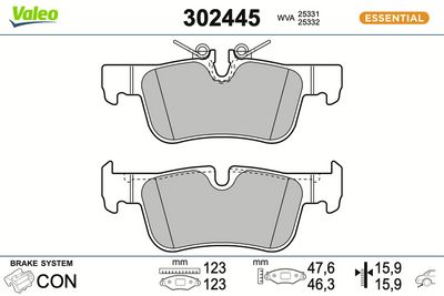 BREMSBELAGSATZ SCHEIBENBREMSE