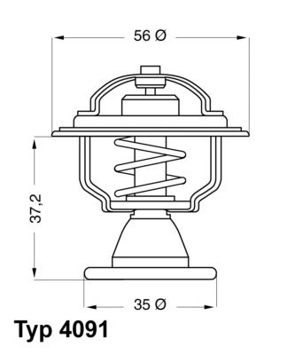 Термостат, охлаждающая жидкость BorgWarner (Wahler) 4091.82D для FIAT DUNA