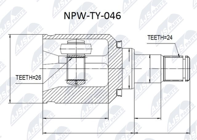 NTY NPW-TY-046 ШРУС  для TOYOTA (Тойота)