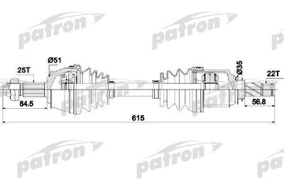 Приводной вал PATRON PDS0288 для OPEL CORSA