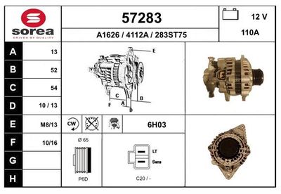 Генератор EAI 57283 для MITSUBISHI PAJERO