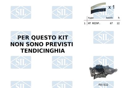 Водяной насос + комплект зубчатого ремня Saleri SIL K1PA1532 для AUDI A7