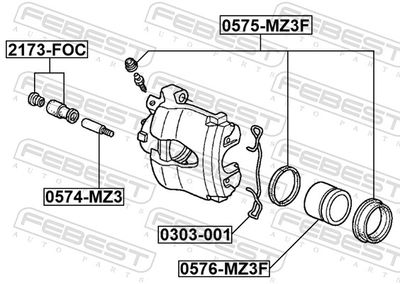 Spring, disc brake pad 0303-001