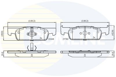 Sada brzdových destiček, kotoučová brzda COMLINE CBP02398