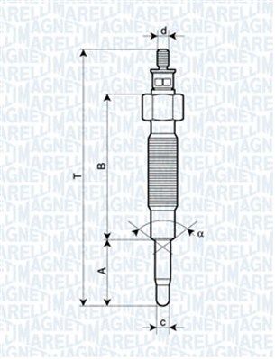 MAGNETI MARELLI 062900019304 Свеча накаливания  для KIA PREGIO (Киа Прегио)